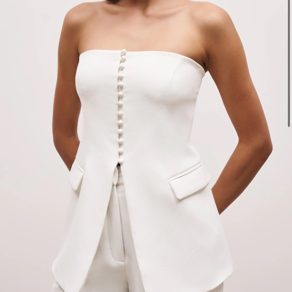 Elegant White Strapless Jumpsuit